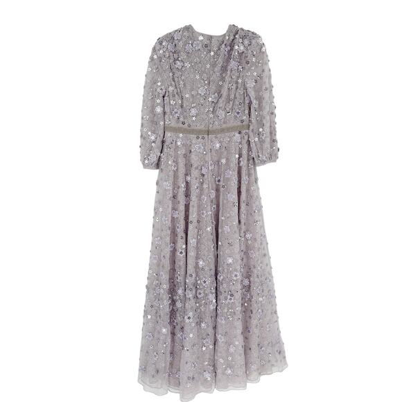 MAC DUGGAL Dress Size 10 Evening Gown Sequin NEW Lavender Purple Floral Puff Slv - Picture 5 of 10